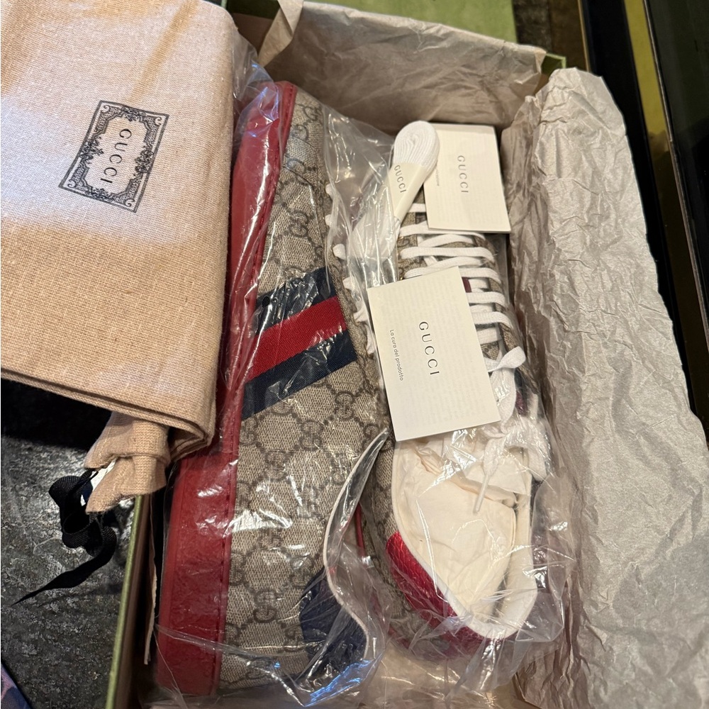 Gucci Ace GG Supreme monogram sneakers sz 13 - Picture 16 of 17